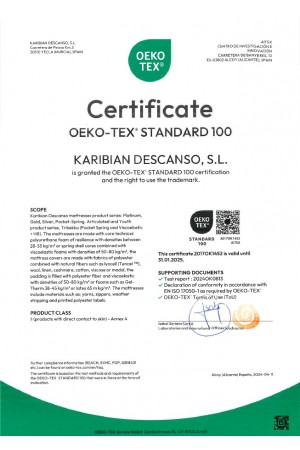 Сертификат Karibian Descanso 2024
